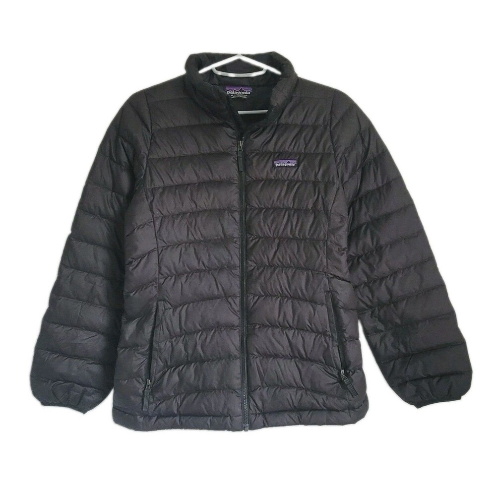 Patagonia Kid Down Puffer Full Zip Jacket Size XL 14 Black